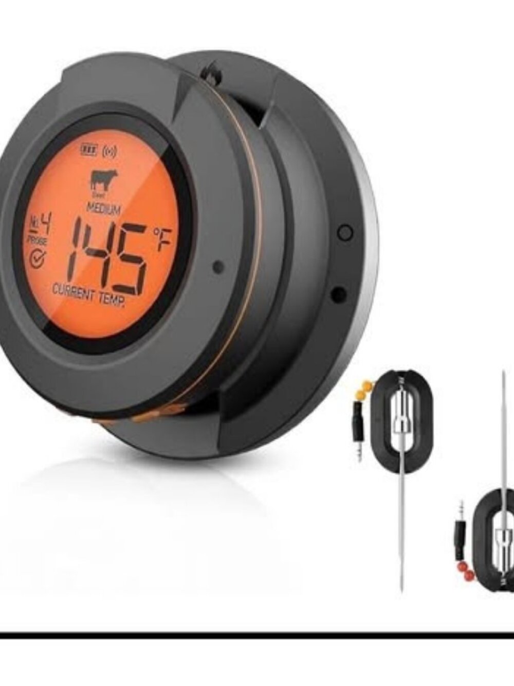 Bluetooth Digital Grill Thermometer, Smoker Thermometer with 2 Meat Probes